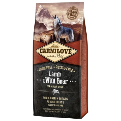 CROQUETTES CARNILOVE SAVEUR AGNEAU SANGLIER - SAC DE 12 KG