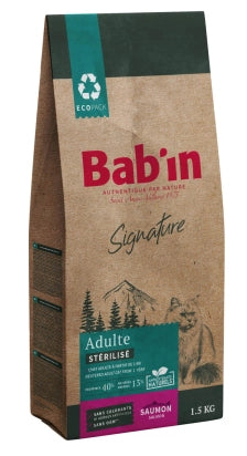 BAB'IN SIGNATURE CHAT ADULTE STERILISE SAUMON 1.5 KG