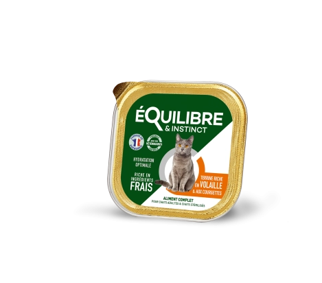 Terrine pour chat stérilisé riche en volaille & courgettes 85g