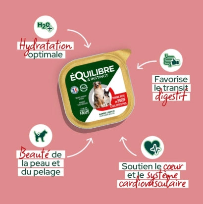 PÂTÉE RICHE EN BOEUF ET AUX PETITS POIS POUR CHIEN ADULTE - 300 G