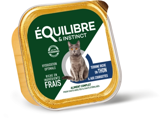 PÂTÉE RICHE EN THON ET COURGETTES POUR CHATS STÉRILISÉS - 85G