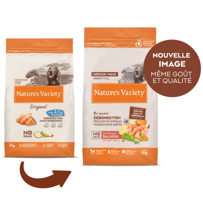 NATURE'S VARIETY chien Original No Grain med adult saumon 10kg