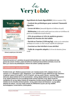 La Verytable croquettes pour chat adulte stérilisé au saumon 6kg