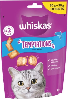 WHISKAS FRIANDISES TEMPTATIONS SAUMON 90 G
